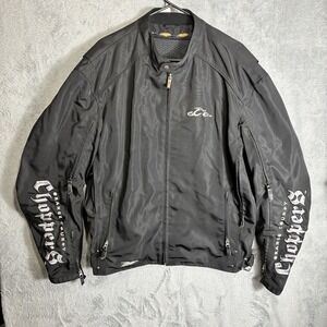 Power Trip Orange County Choppers Jacket Men's XL Black Motorcycle Riding Y2K